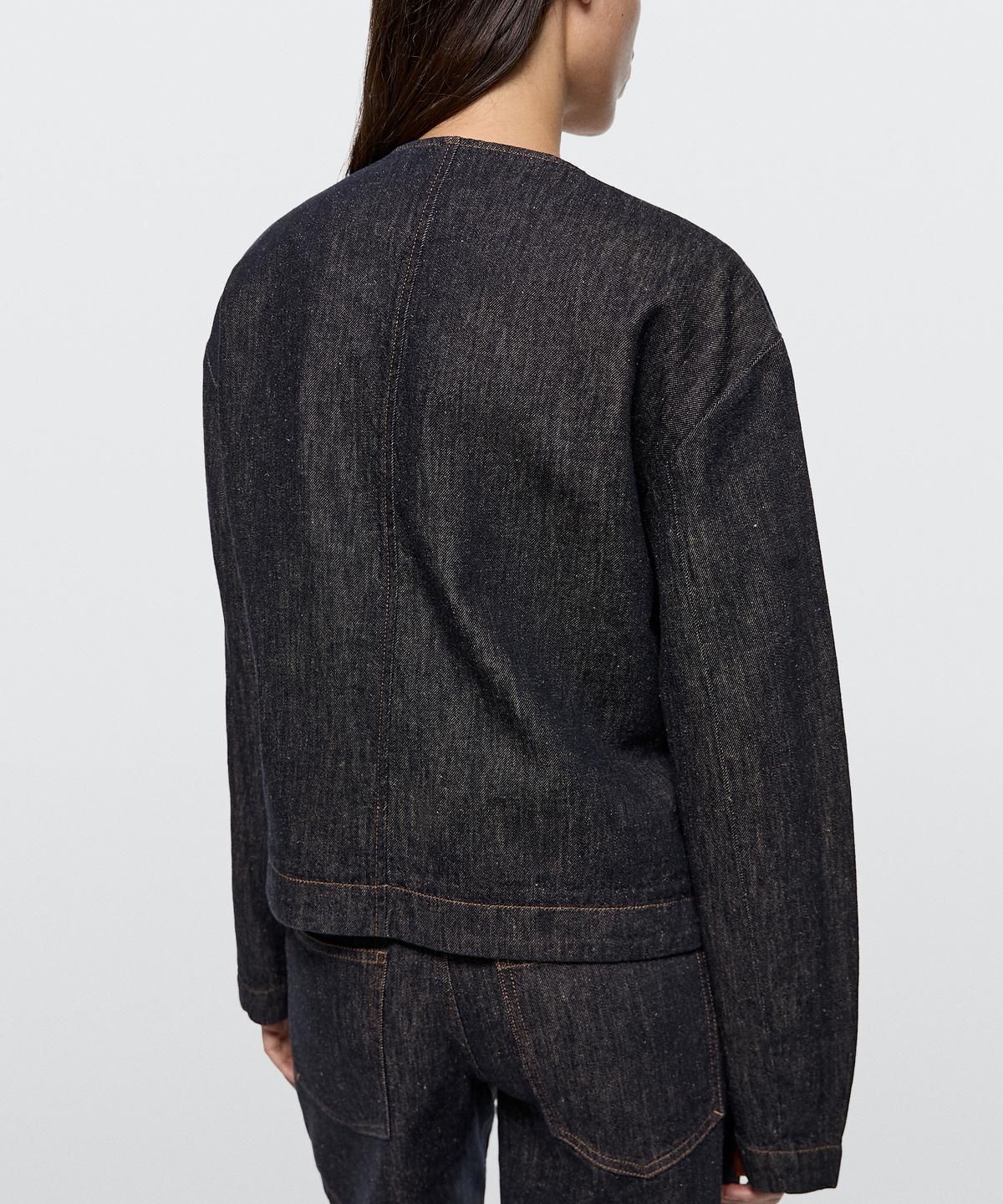 마시모두띠(MASSIMO DUTTI) 코튼 블렌드 쇼트 데님 자켓