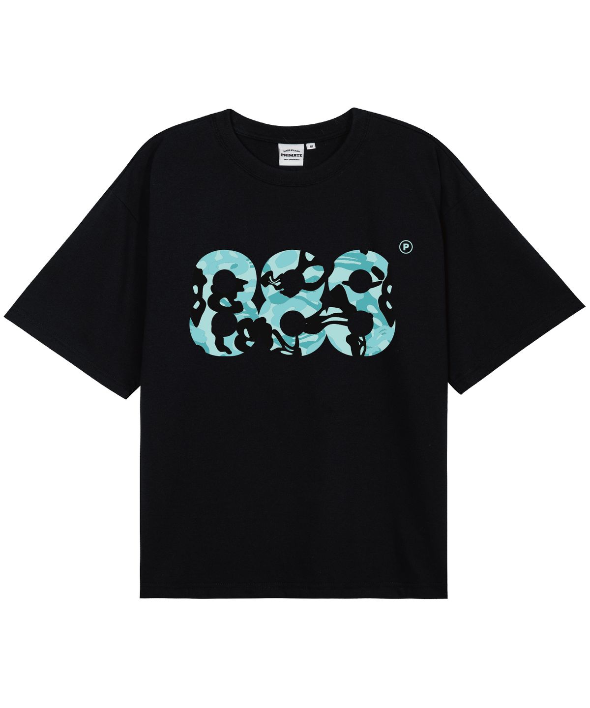 프라임에이트(PRIMATE) X8 NUMBER.888 BLACK 오버핏 반팔티셔츠 10 COLORS
