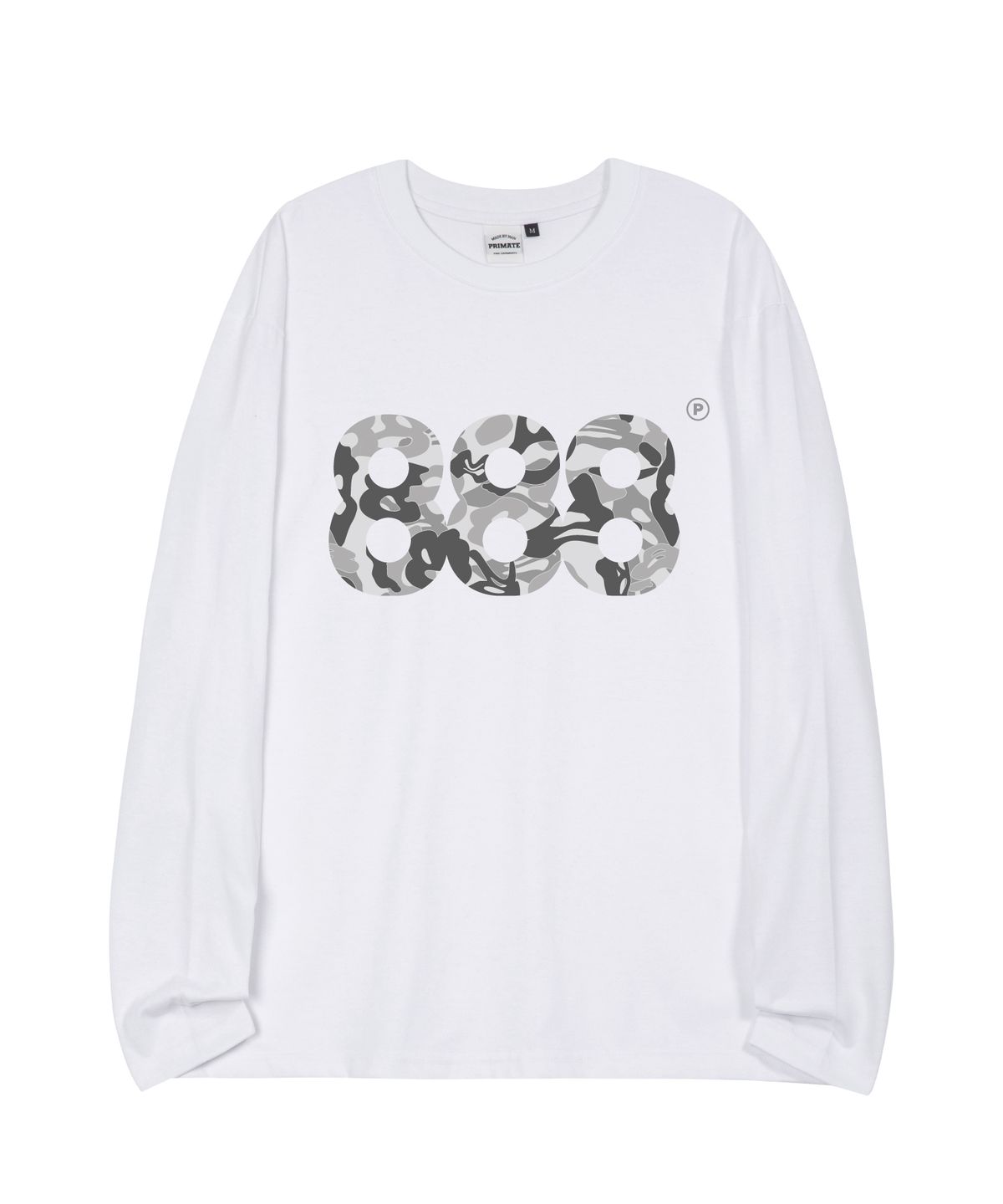 프라임에이트(PRIMATE) X8 NUMBER.888 WHITE 오버핏 롱 슬리브 10 COLORS