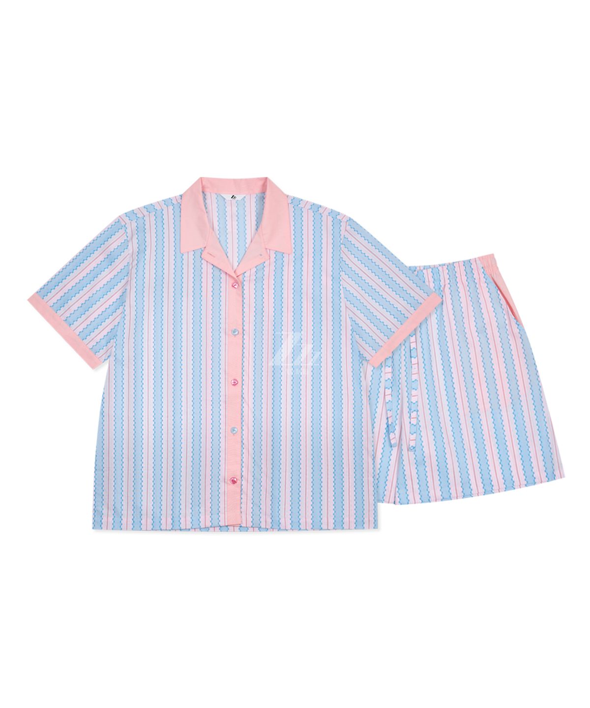 지즈 바이 울랄라(ZZZ BY ULLALA) 폴라 반팔 페어 살몬블루 (40수) size2