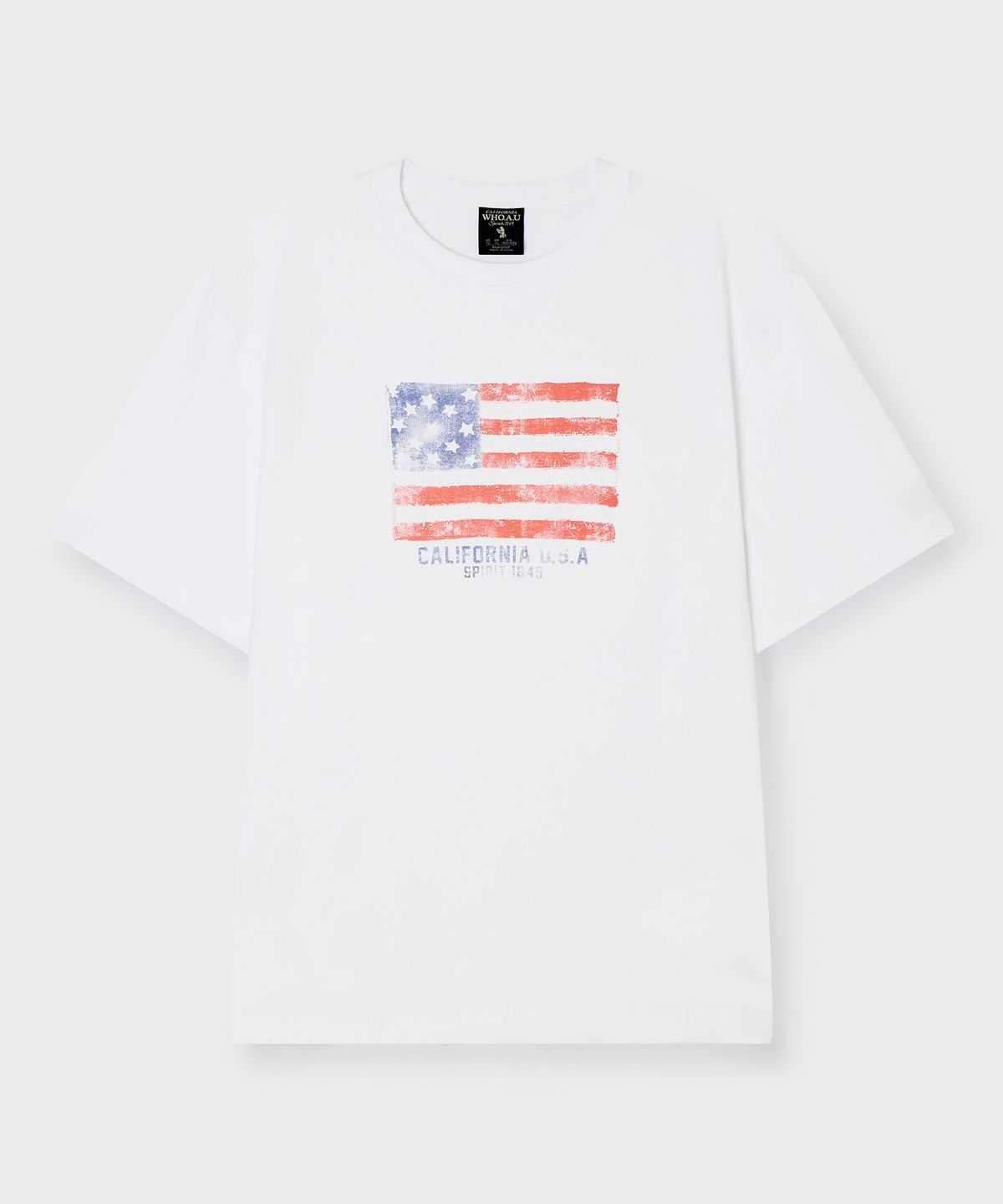 후아유(WHO.A.U) American Flag Printing T-shirt / WHRPG2407U