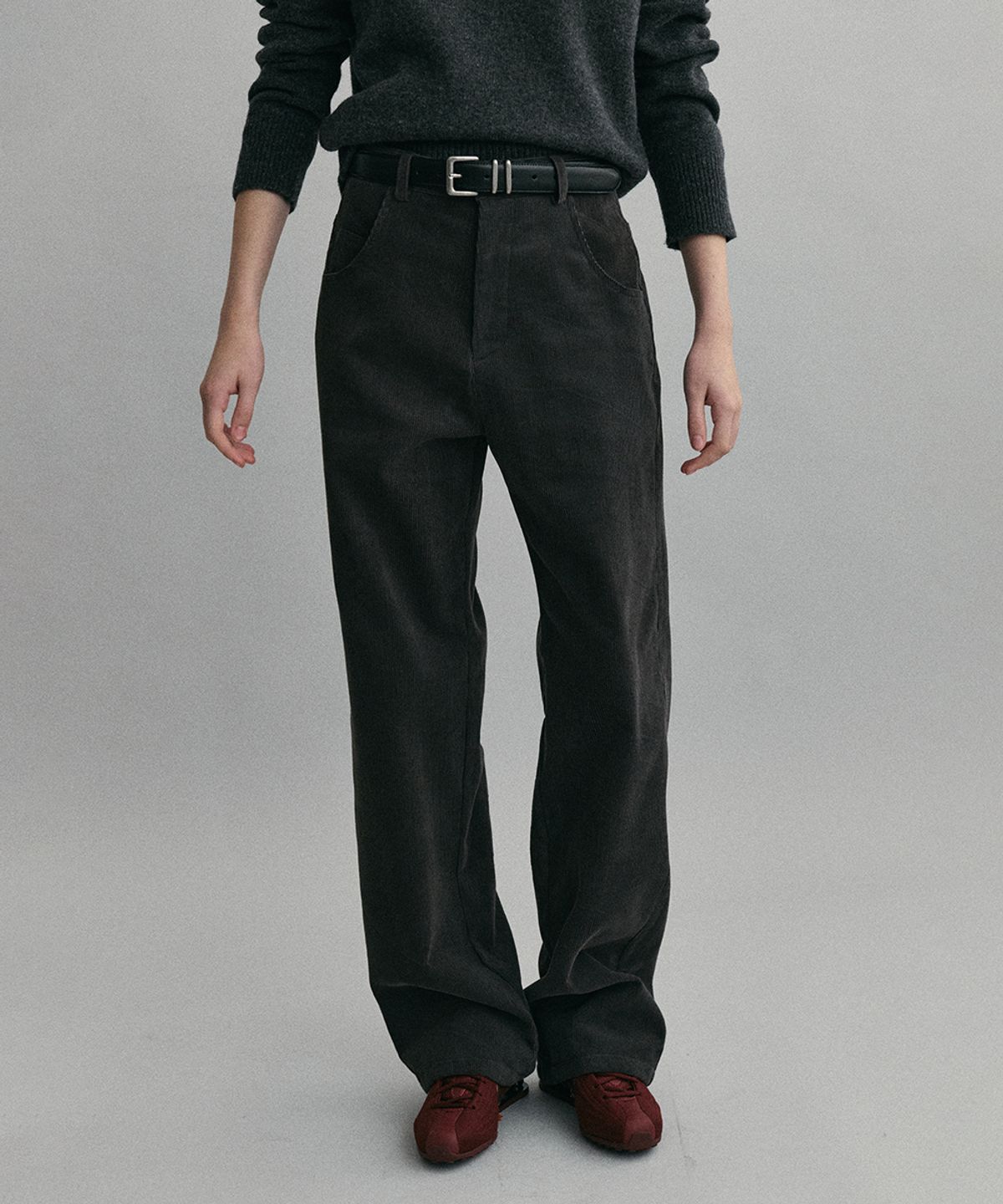 아우브아워(AUBOUR) [기모] classic corduroy pants (charcoal)