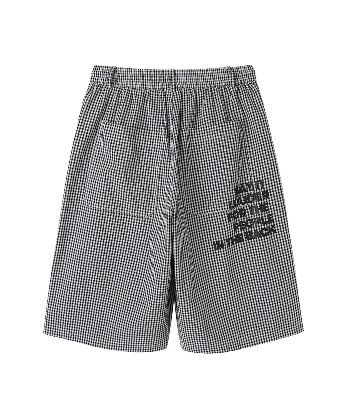 오픈야드(오와이)(OPENYARD(OY)) CHECK WIDE SHORTS - BLACK
