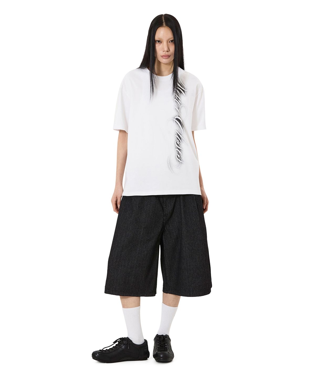 오픈야드(오와이)(OPENYARD(OY)) NOISELINE SCRIPT TEE - WHITE