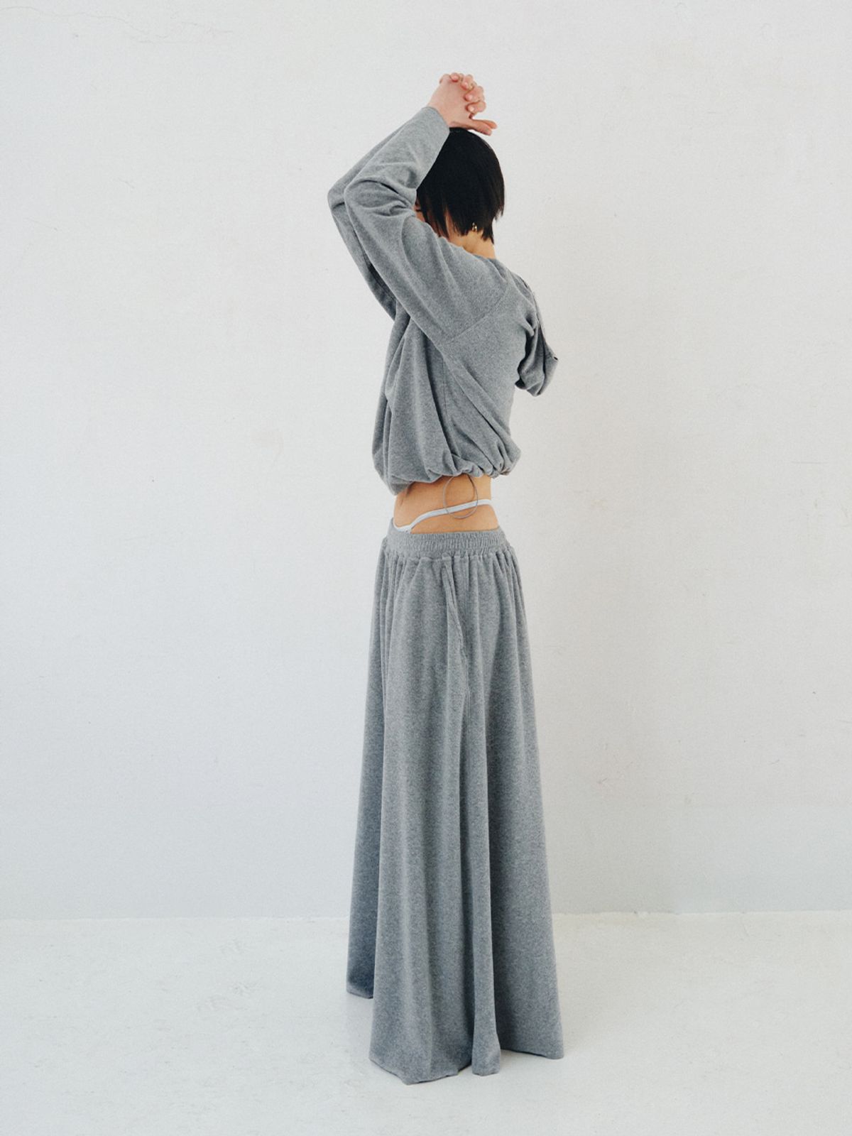 플리즈프로젝트(PLZPROJECT) TERRY MAXI SKIRT, GRAY