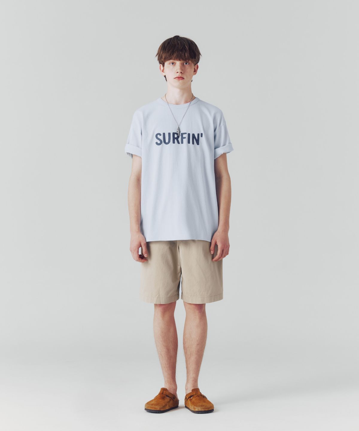 에스피오나지(ESPIONAGE) Surfin Heavyweight Tee Ice Blue