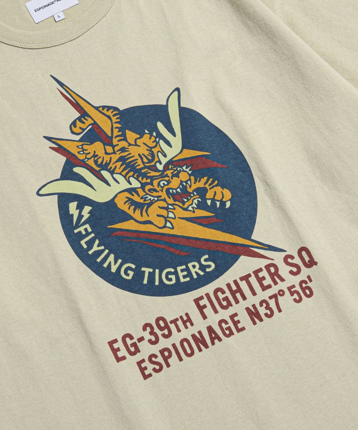 에스피오나지(ESPIONAGE) Flying Tigers Heavyweight Tee Sand
