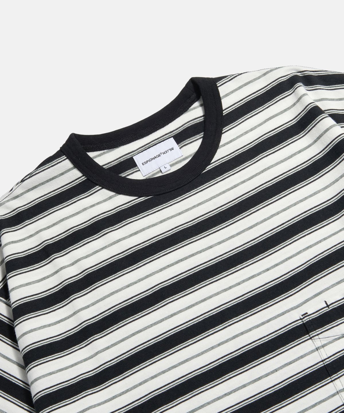 에스피오나지(ESPIONAGE) Multi Border Pocket Tee Black