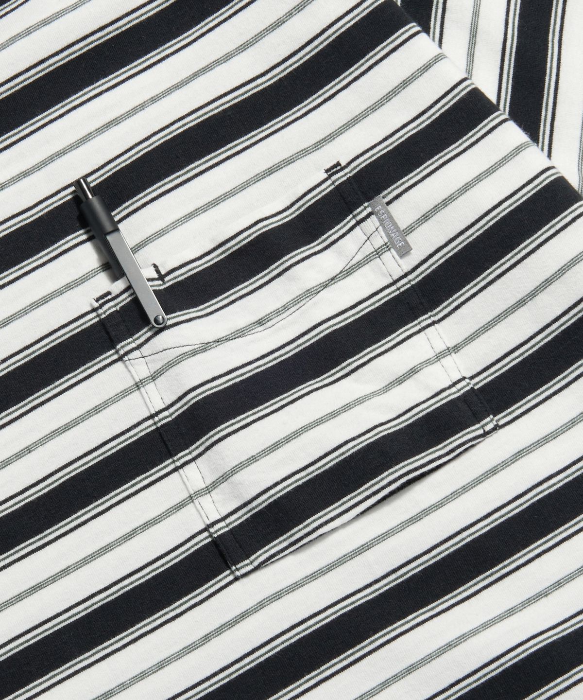 에스피오나지(ESPIONAGE) Multi Border Pocket Tee Black