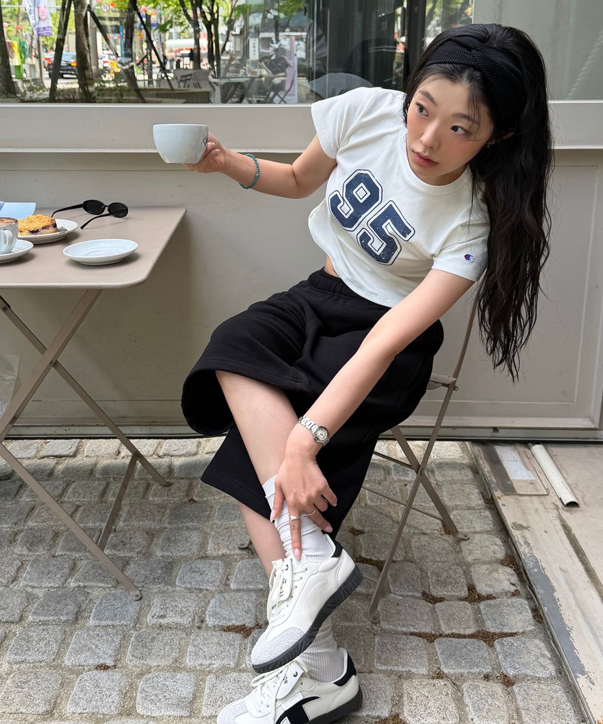 챔피온(CHAMPION) 여성 95 크롭 티셔츠 4color