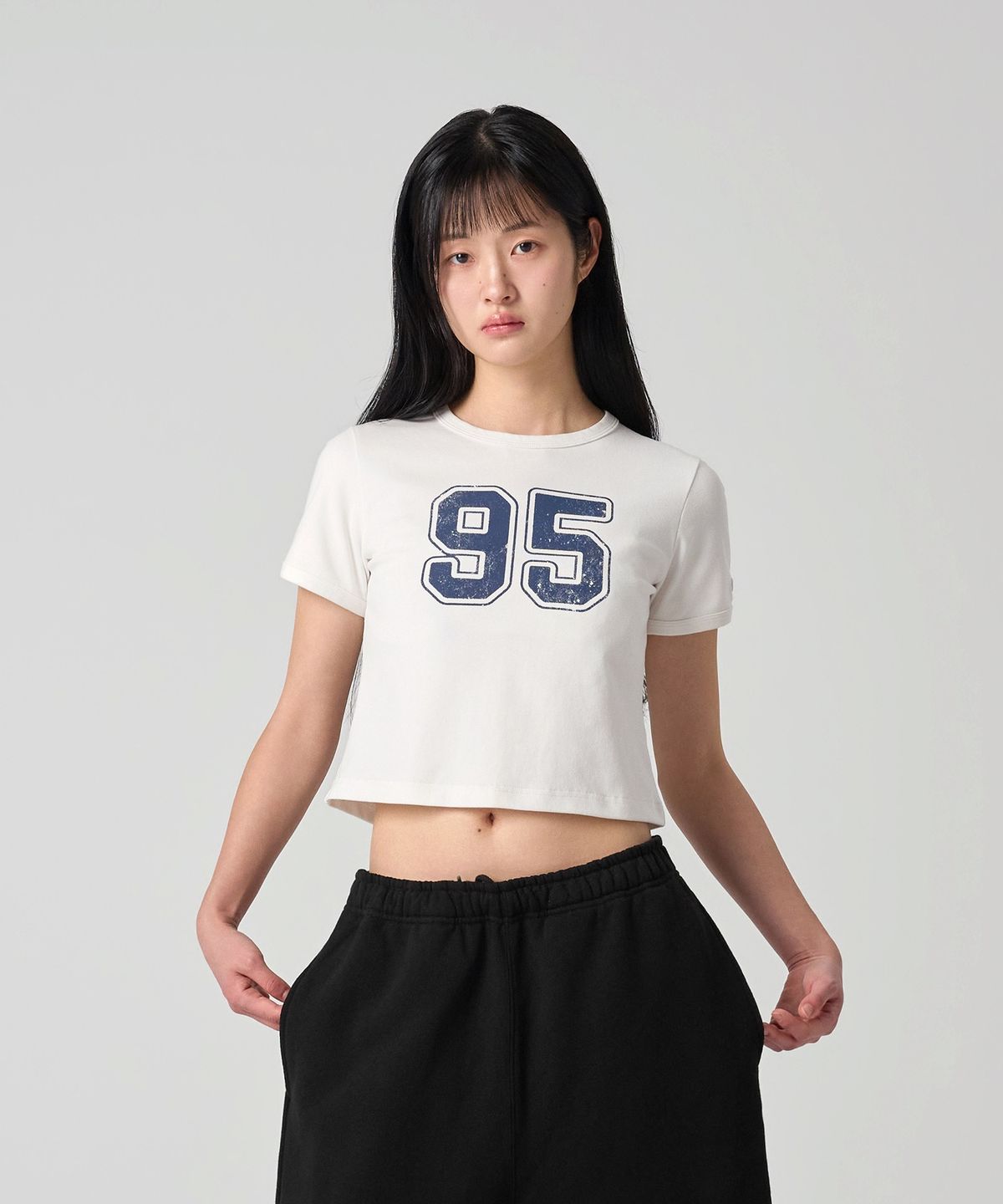 챔피온(CHAMPION) 여성 95 크롭 티셔츠 4color