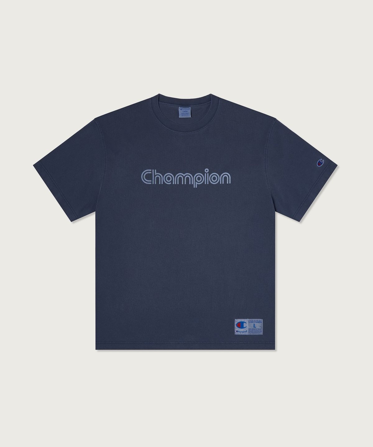 챔피온(CHAMPION) 트랙 로고 가먼트다잉 티셔츠 3color