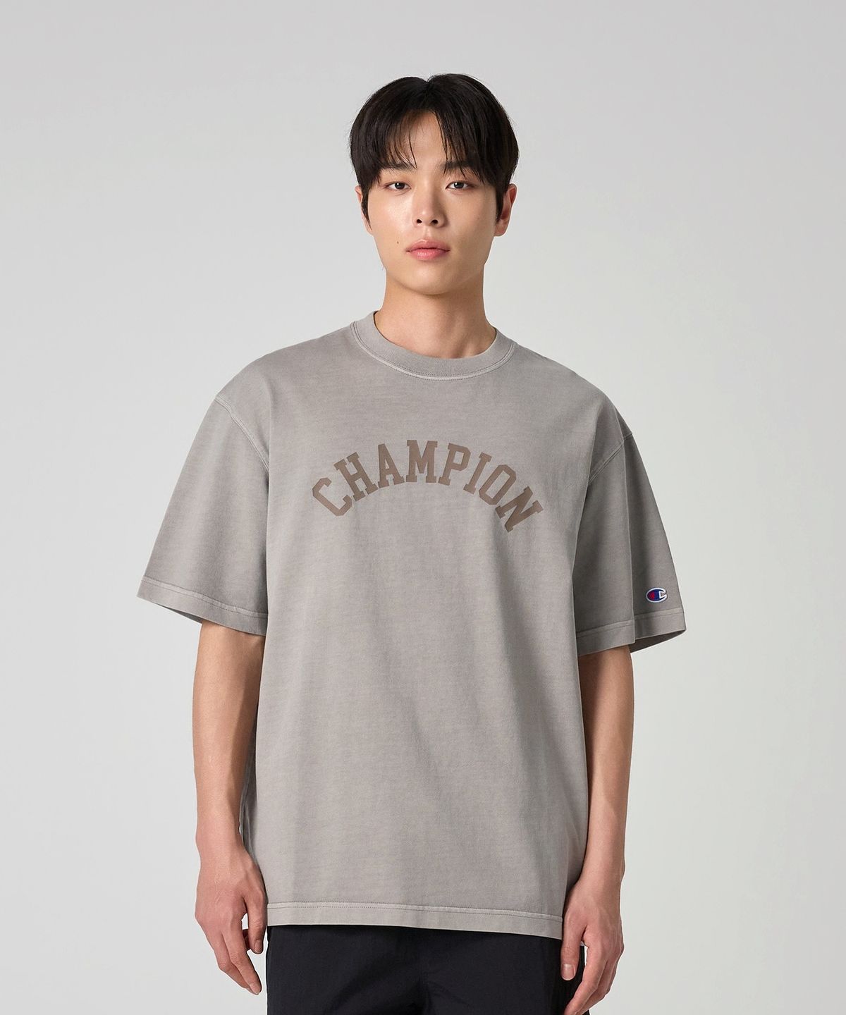 챔피온(CHAMPION) 아치 로고 가먼트다잉 티셔츠 3color