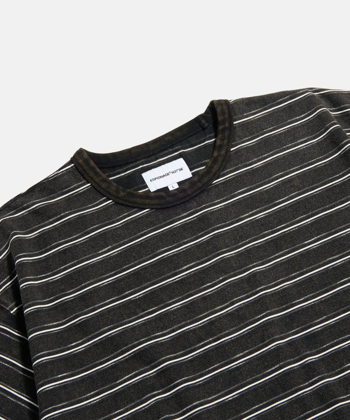 에스피오나지(ESPIONAGE) Vintage Washed Border Tee Black