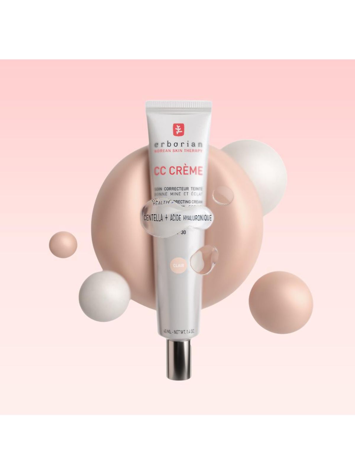에르보리앙(ERBORIAN) CC 크림 포슬린 40ml 기획 세트 (+ 실버  패딩 파우치 증정)