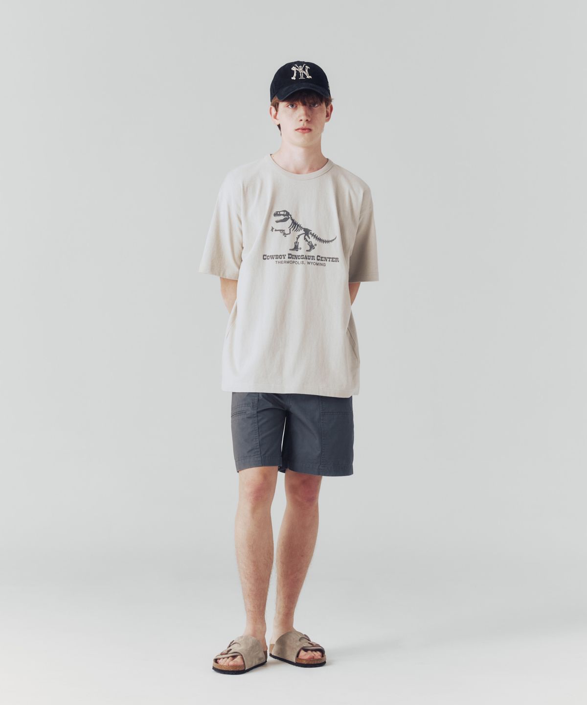 에스피오나지(ESPIONAGE) Washed Cotton Surf Shorts Dove Grey