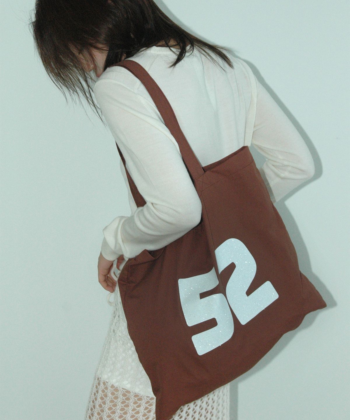 애프터썸머(AFTERSUMMER) S2 pearl canvas bag (brown)