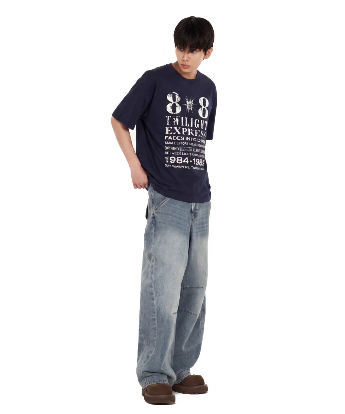 아이돈워너셀(IDWS) Novichi T-Shirt Navy