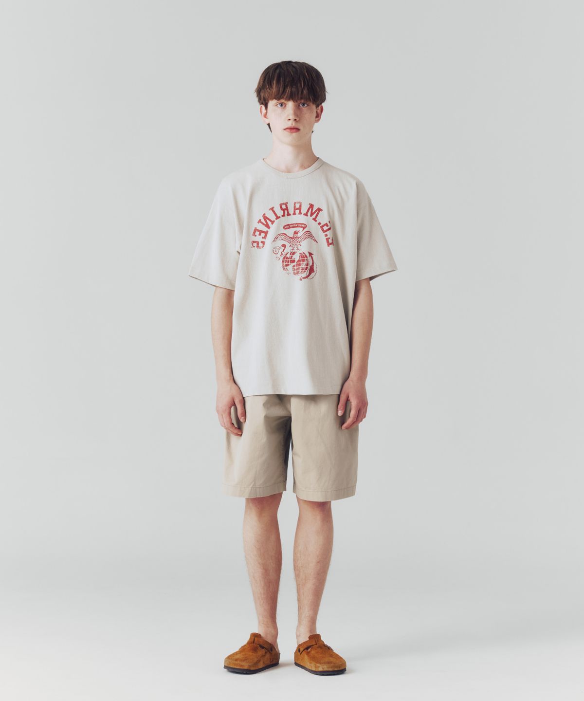 에스피오나지(ESPIONAGE) Travis Marines Heavyweight Tee Sand