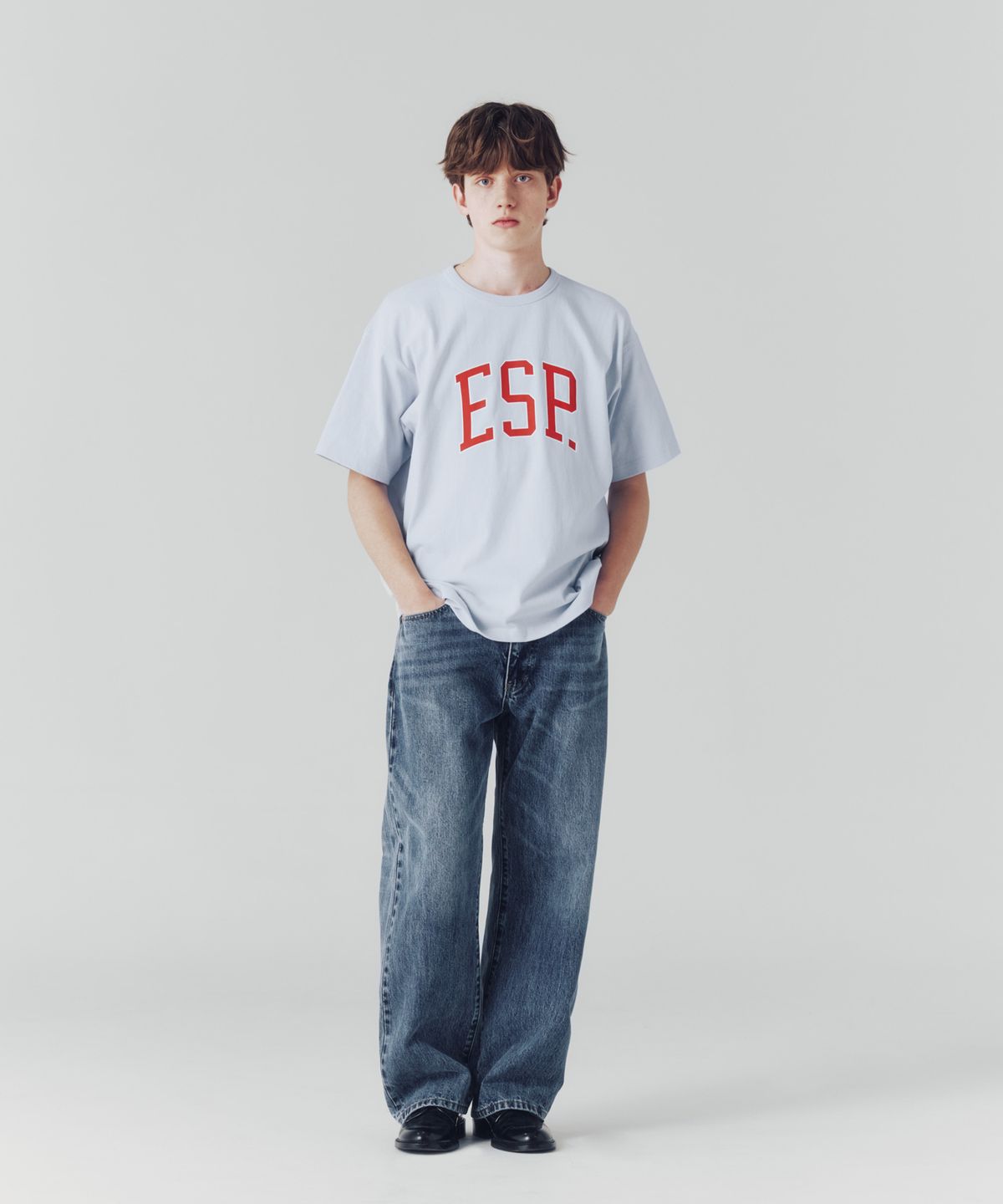 에스피오나지(ESPIONAGE) ESP.College Logo Heavyweight Tee Ice Blue