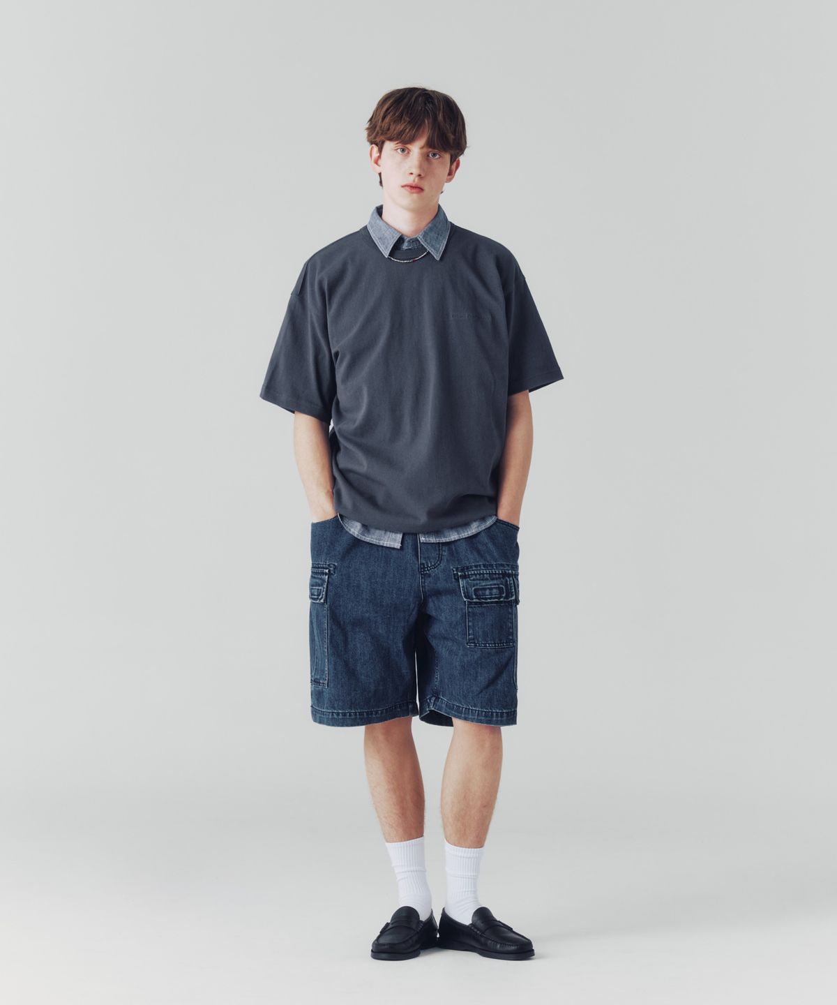 에스피오나지(ESPIONAGE) Standard Logo Heavyweight Tee Slate
