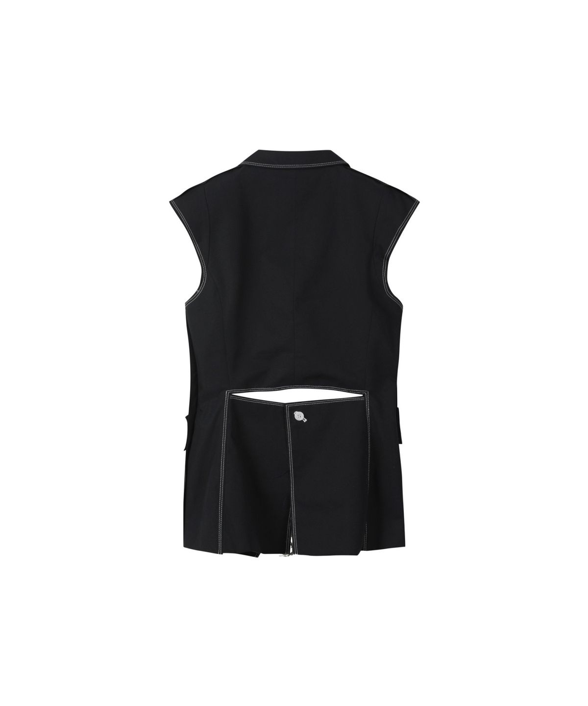 래코드(RECODE) Raw Cut Sleeveless Vest RQVAM24570BKX