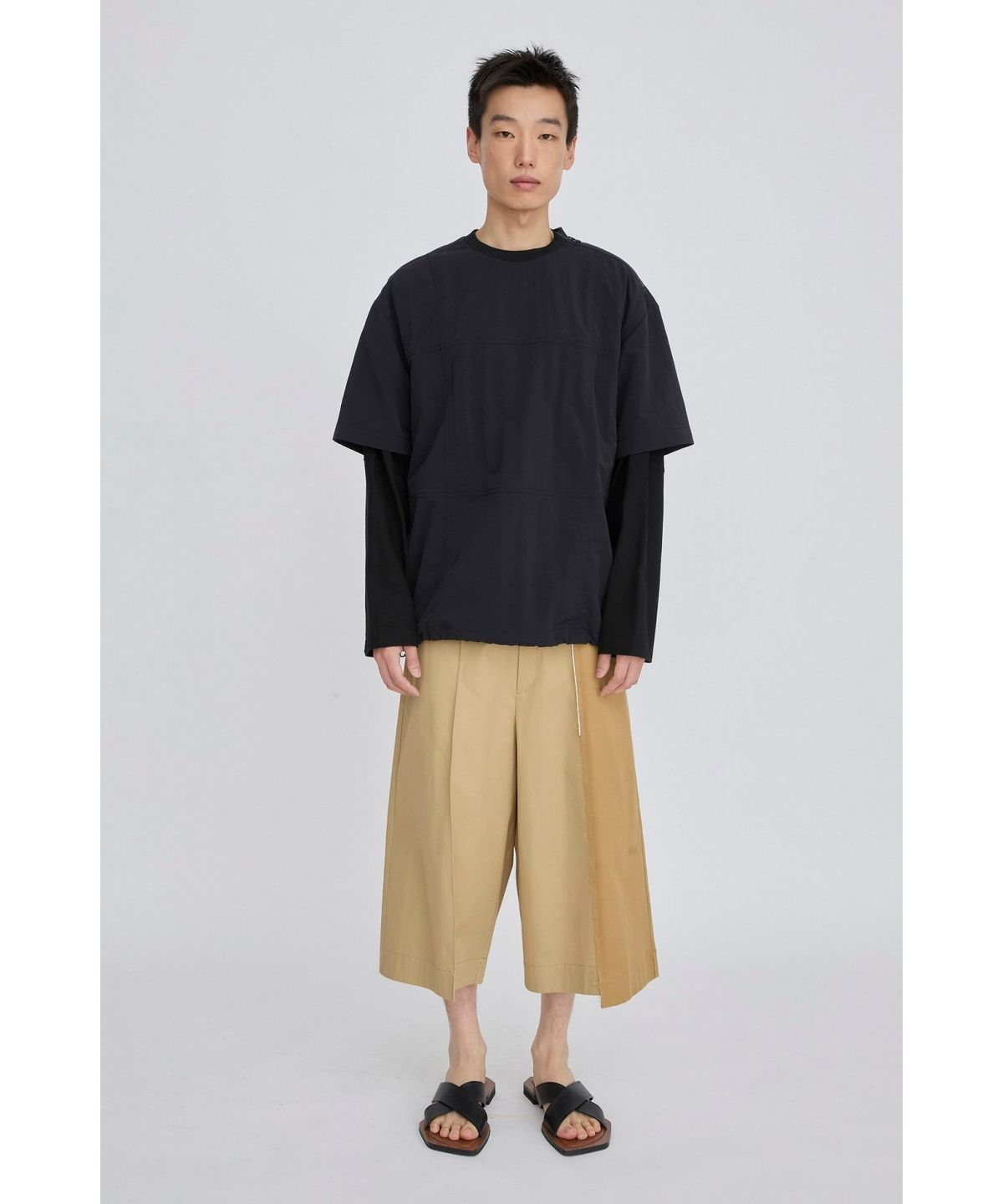 래코드(RECODE) Checkerboard Pattern Layered Top RKTAS26620BKX