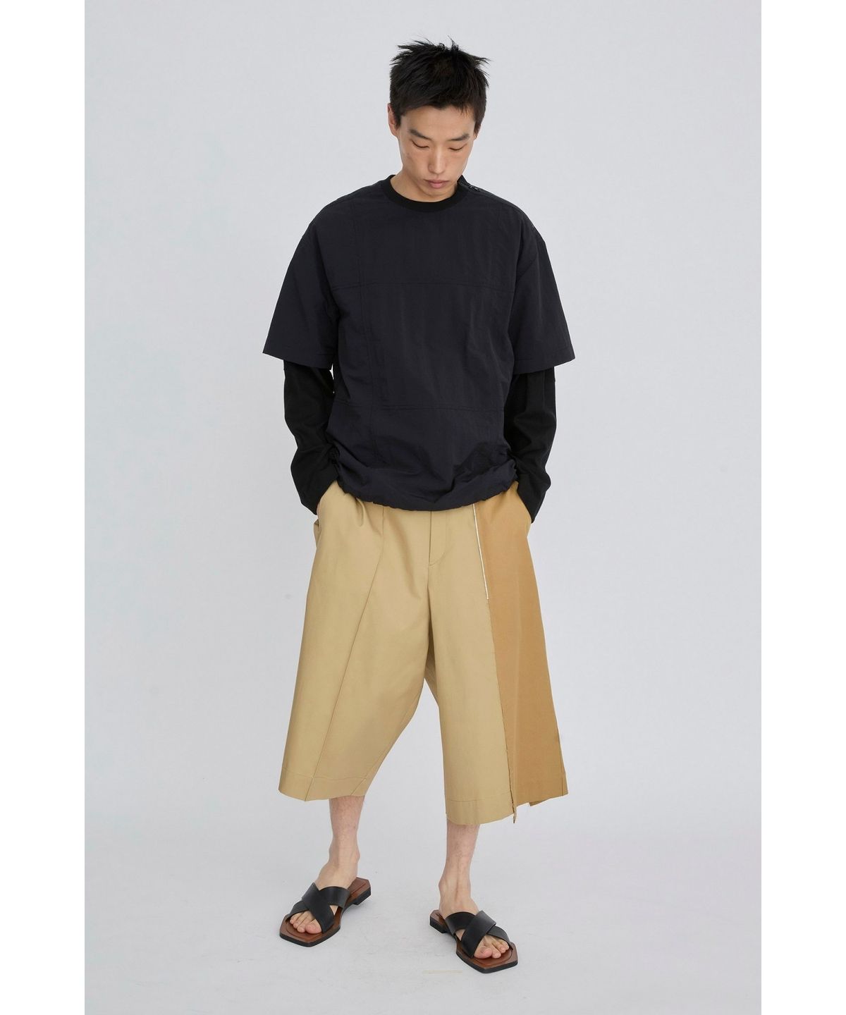 래코드(RECODE) Checkerboard Pattern Layered Top RKTAS26620BKX