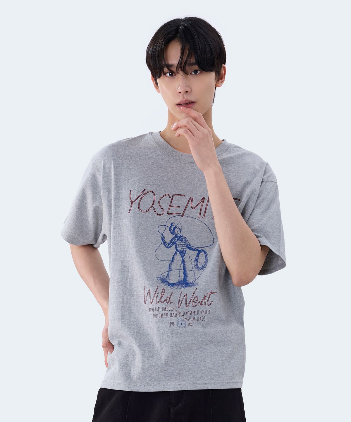 요세미티(YOSEMITE) 와일드 웨스트 반팔티 그레이 YT-3Y19