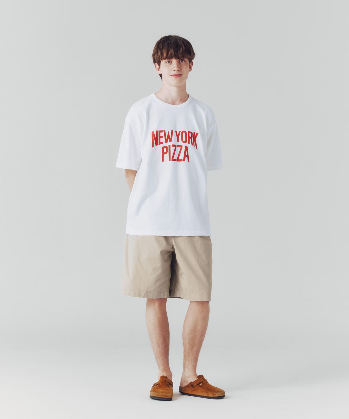 에스피오나지(ESPIONAGE) NY Pizza Heavyweight Tee Off White