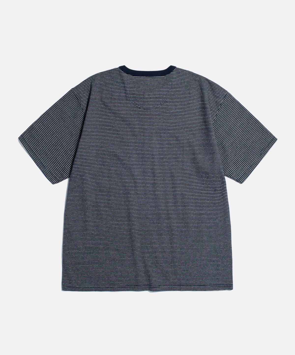 에스피오나지(ESPIONAGE) Micro Stripe Henley Tee Navy