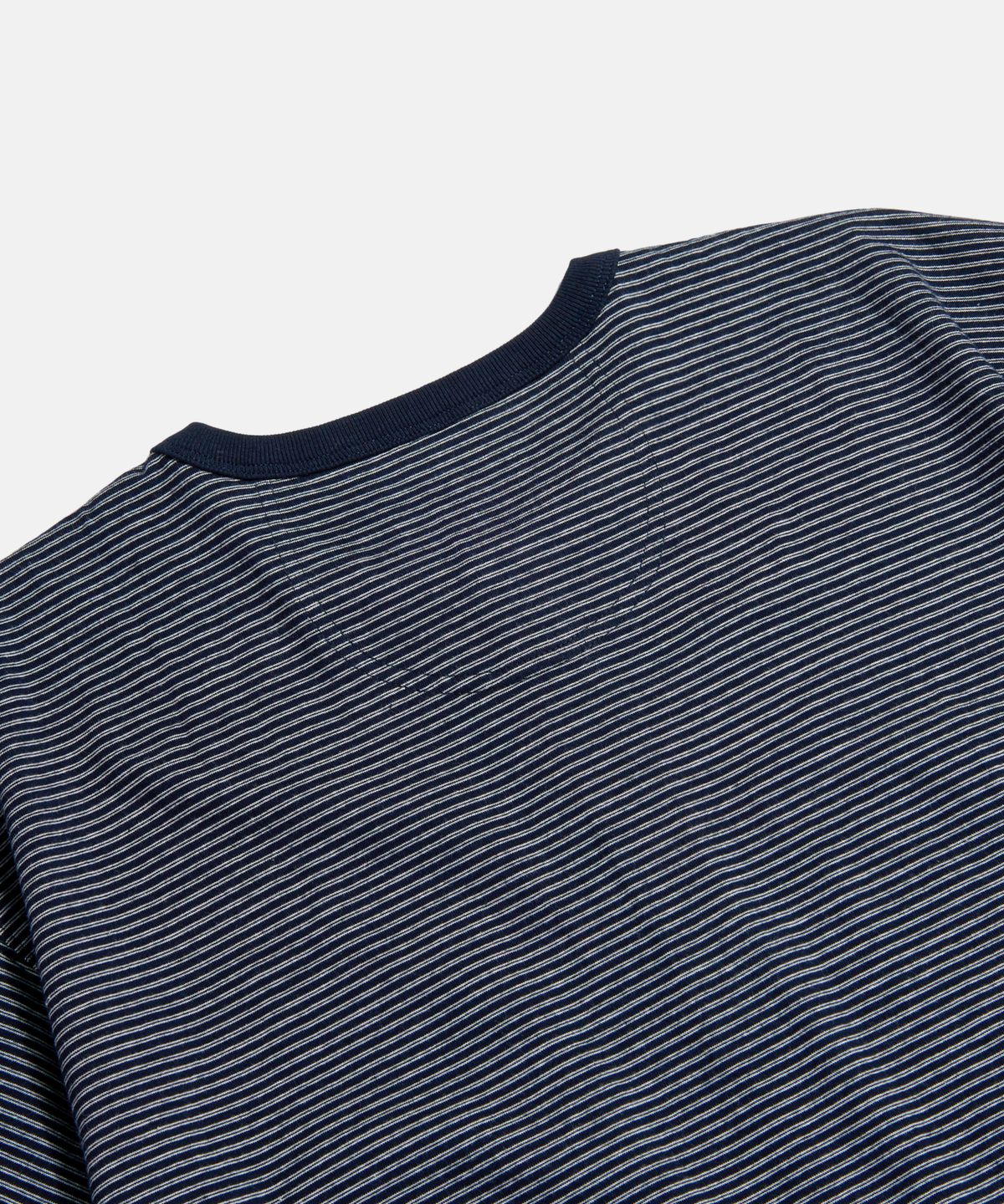 에스피오나지(ESPIONAGE) Micro Stripe Henley Tee Navy