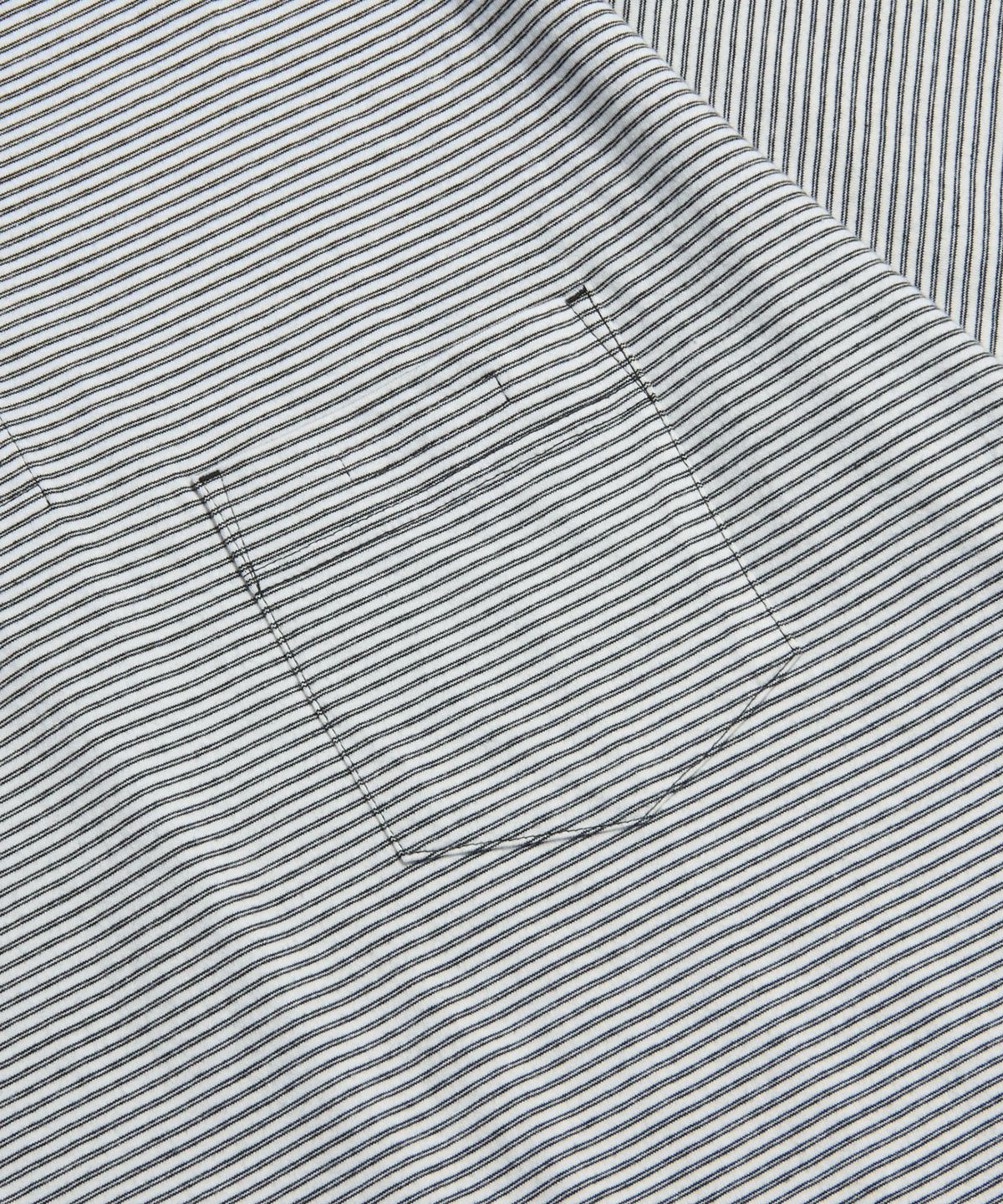 에스피오나지(ESPIONAGE) Micro Stripe Henley Tee White