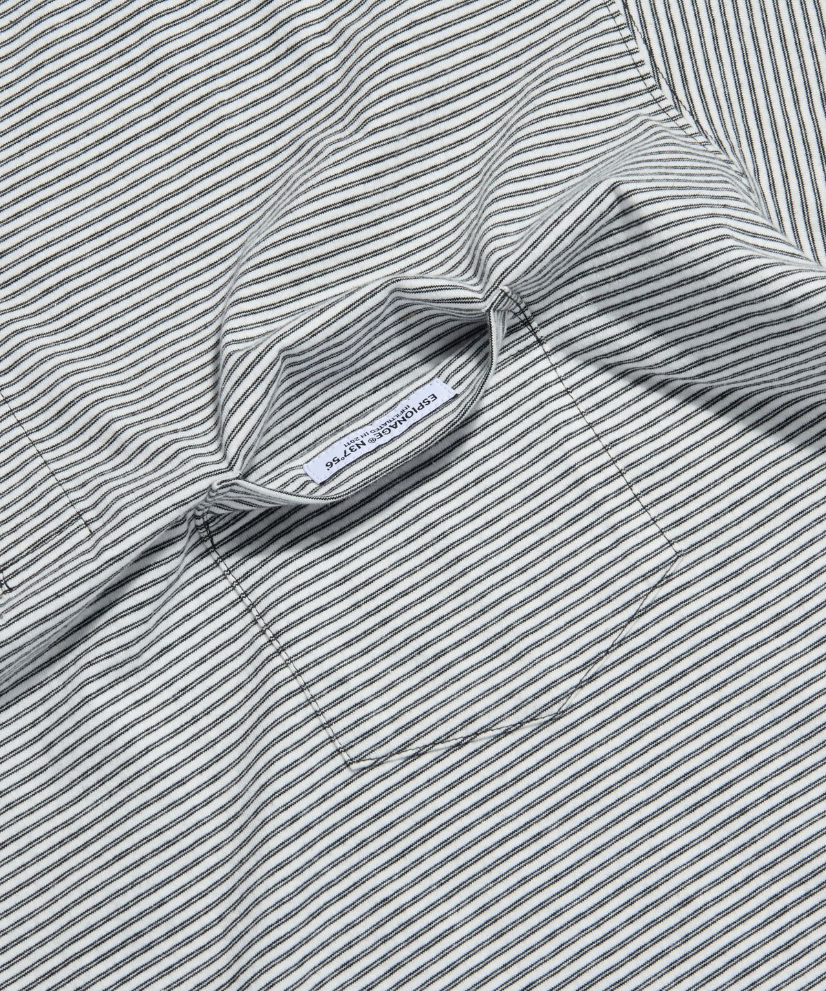 에스피오나지(ESPIONAGE) Micro Stripe Henley Tee White