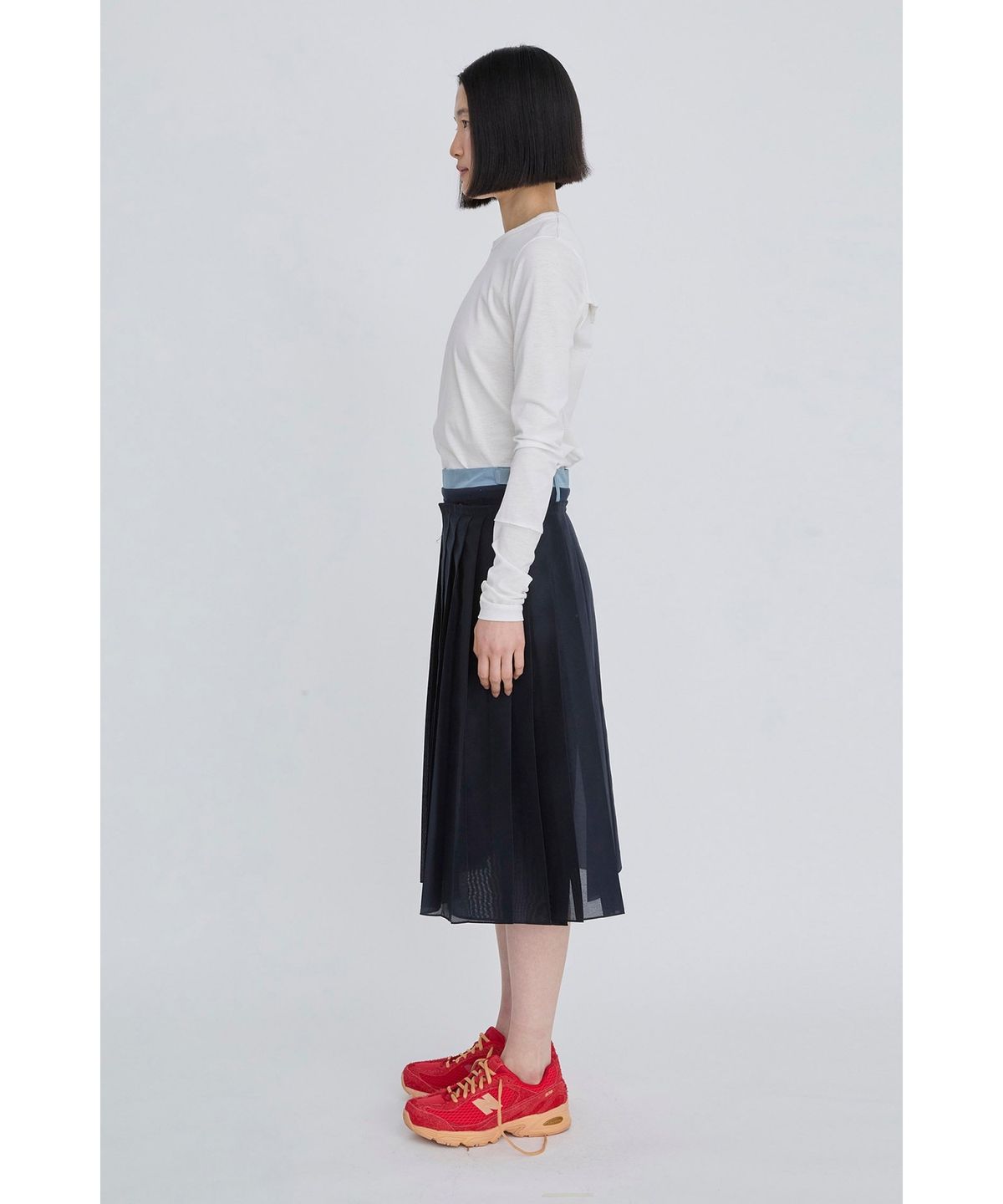 래코드(RECODE) Layering Pleats Skirt RQKAM26550NYX