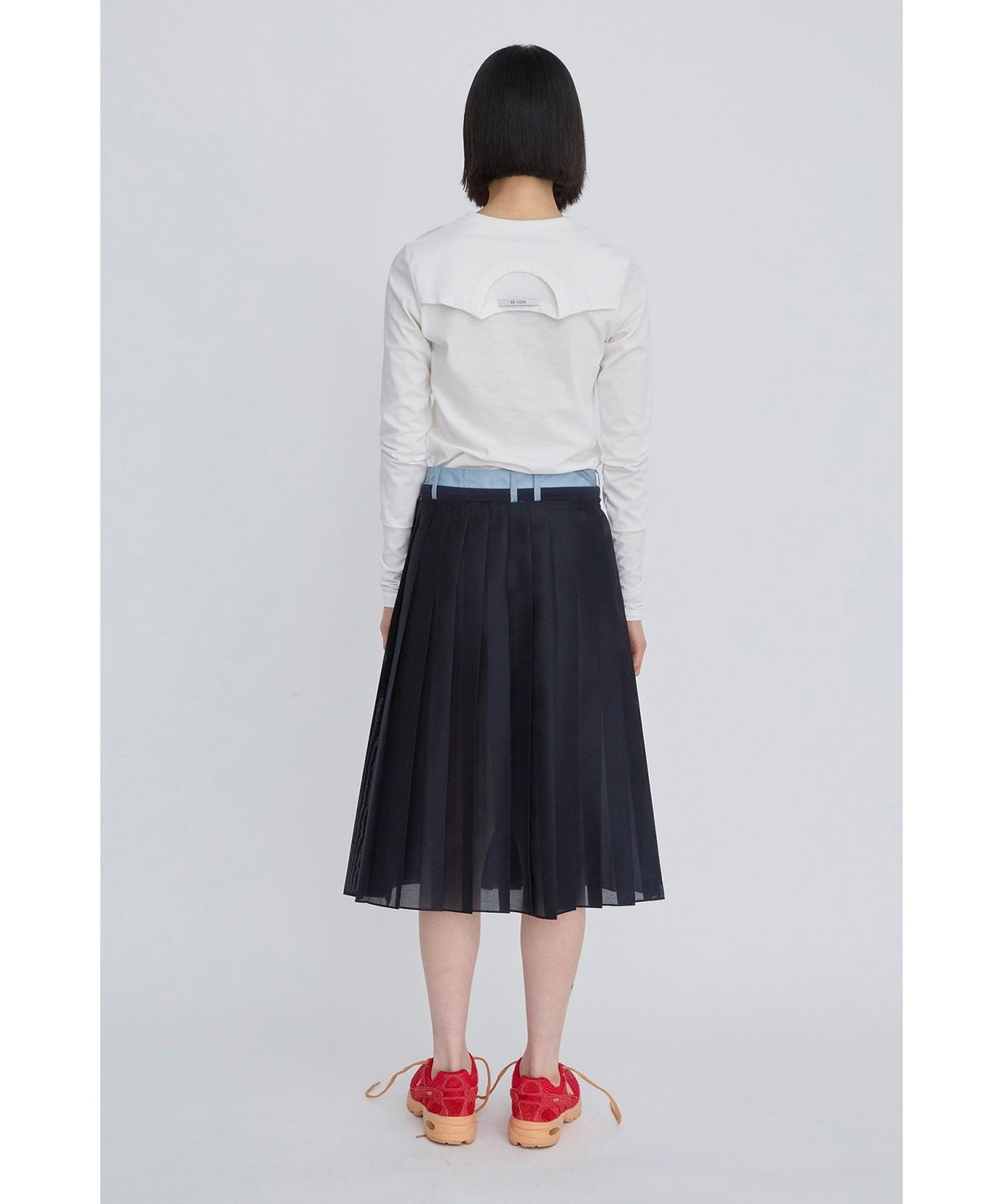 래코드(RECODE) Layering Pleats Skirt RQKAM26550NYX