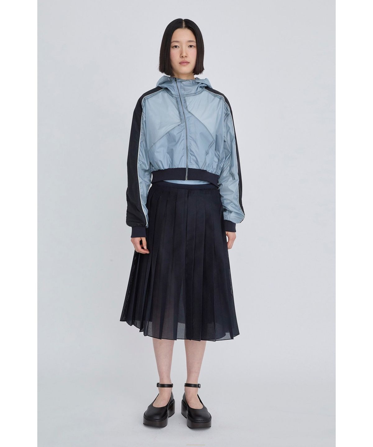 래코드(RECODE) Layering Pleats Skirt RQKAM26550NYX