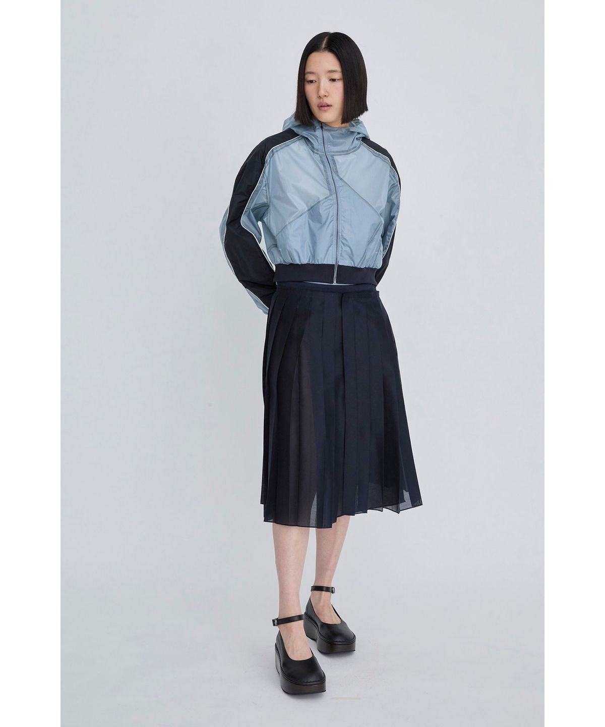 래코드(RECODE) Layering Pleats Skirt RQKAM26550NYX