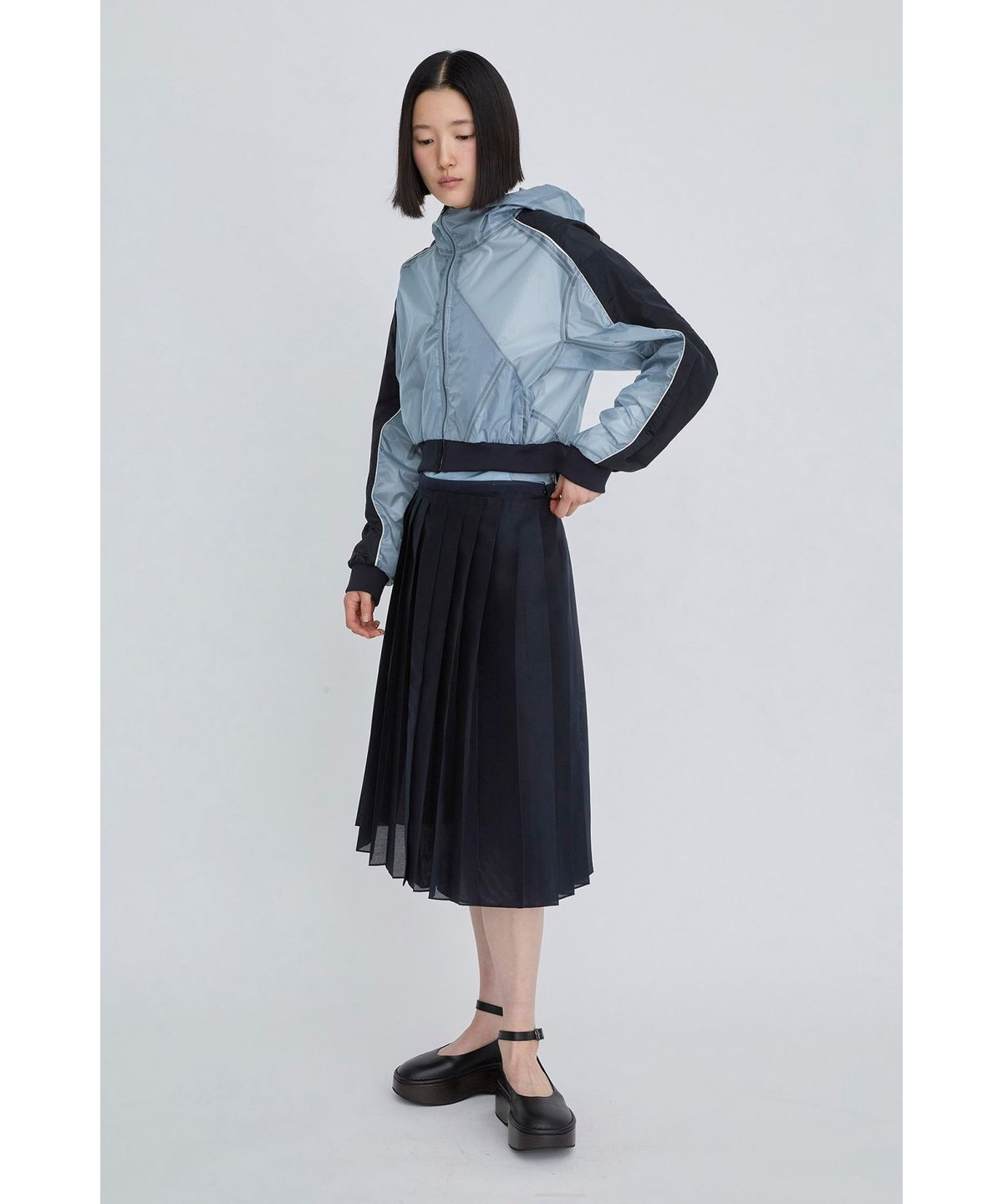 래코드(RECODE) Layering Pleats Skirt RQKAM26550NYX