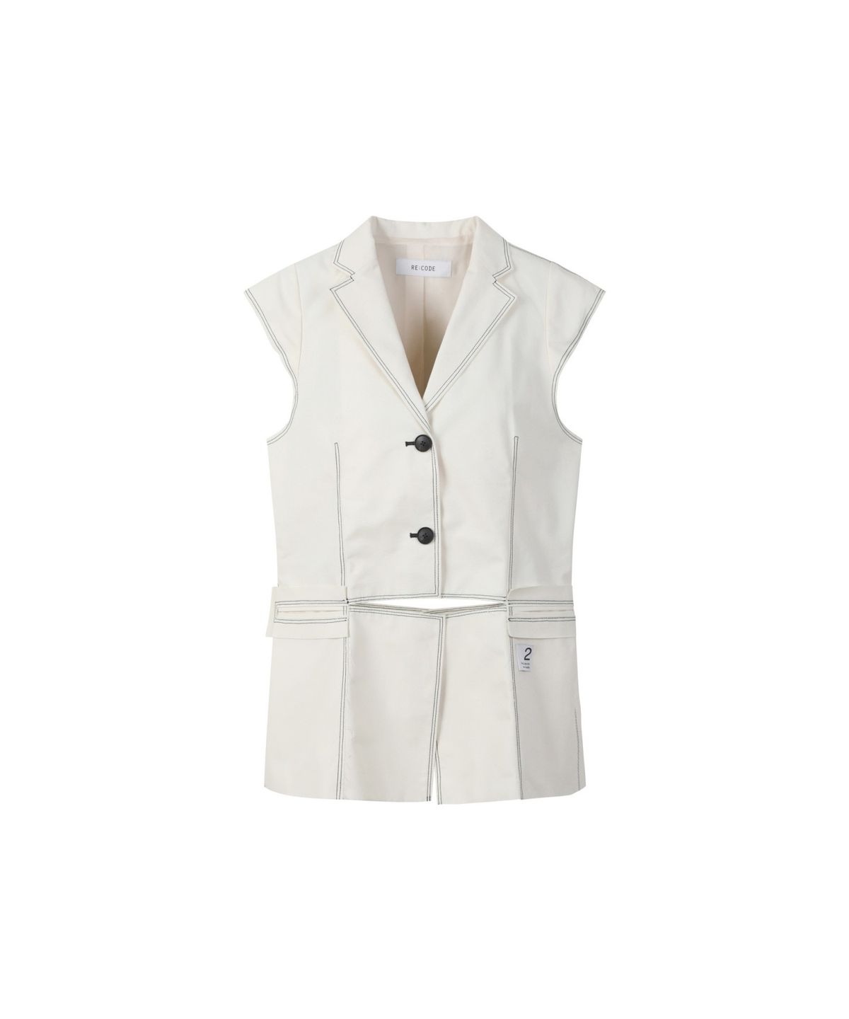 래코드(RECODE) Raw Cut Sleeveless Vest RQVAM24570IVX