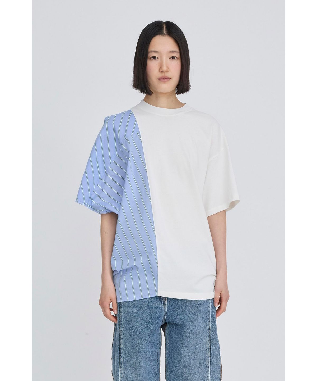 래코드(RECODE) Half Fabric Mixed Top RQTAM26522WHX