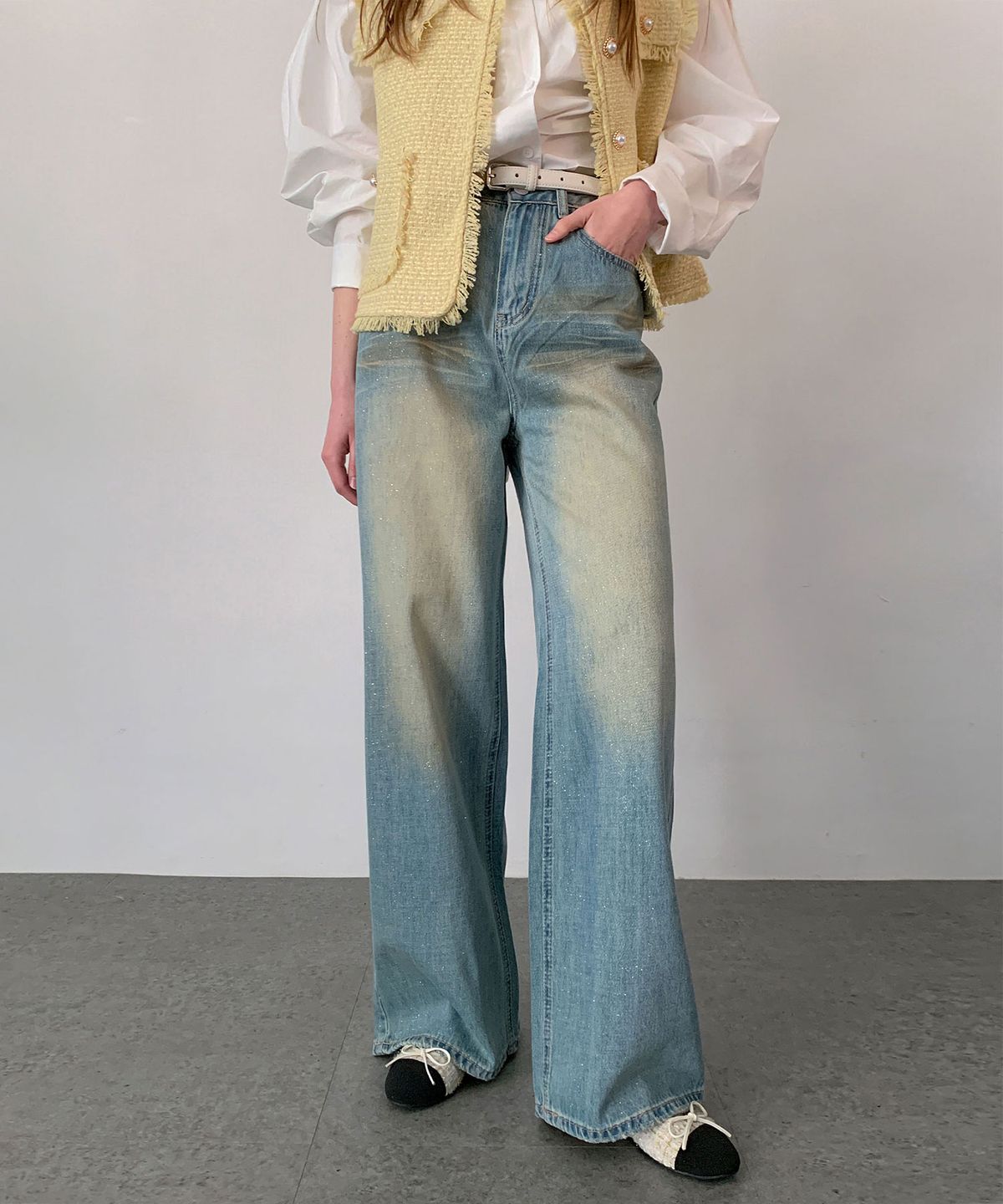 바스카라(VASCARA) Oil-Washed Straight Denim Pants