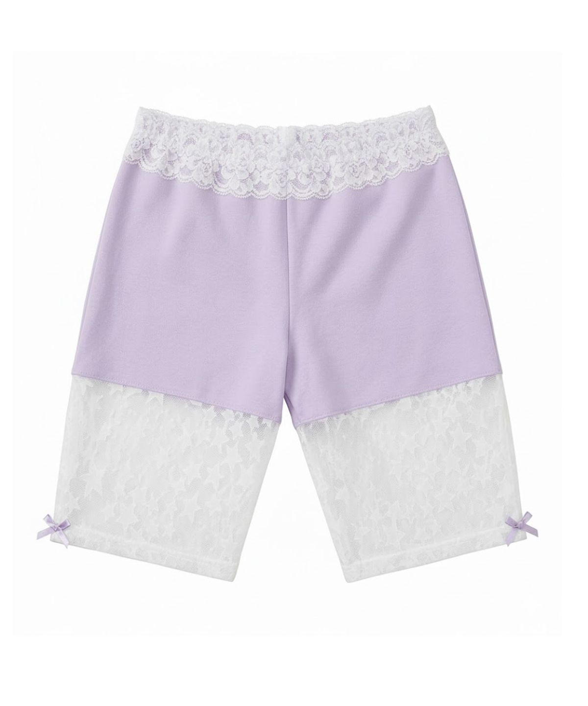 페이키(FAKIII) Star Lace Ribbon Half Pants_LAVENDER