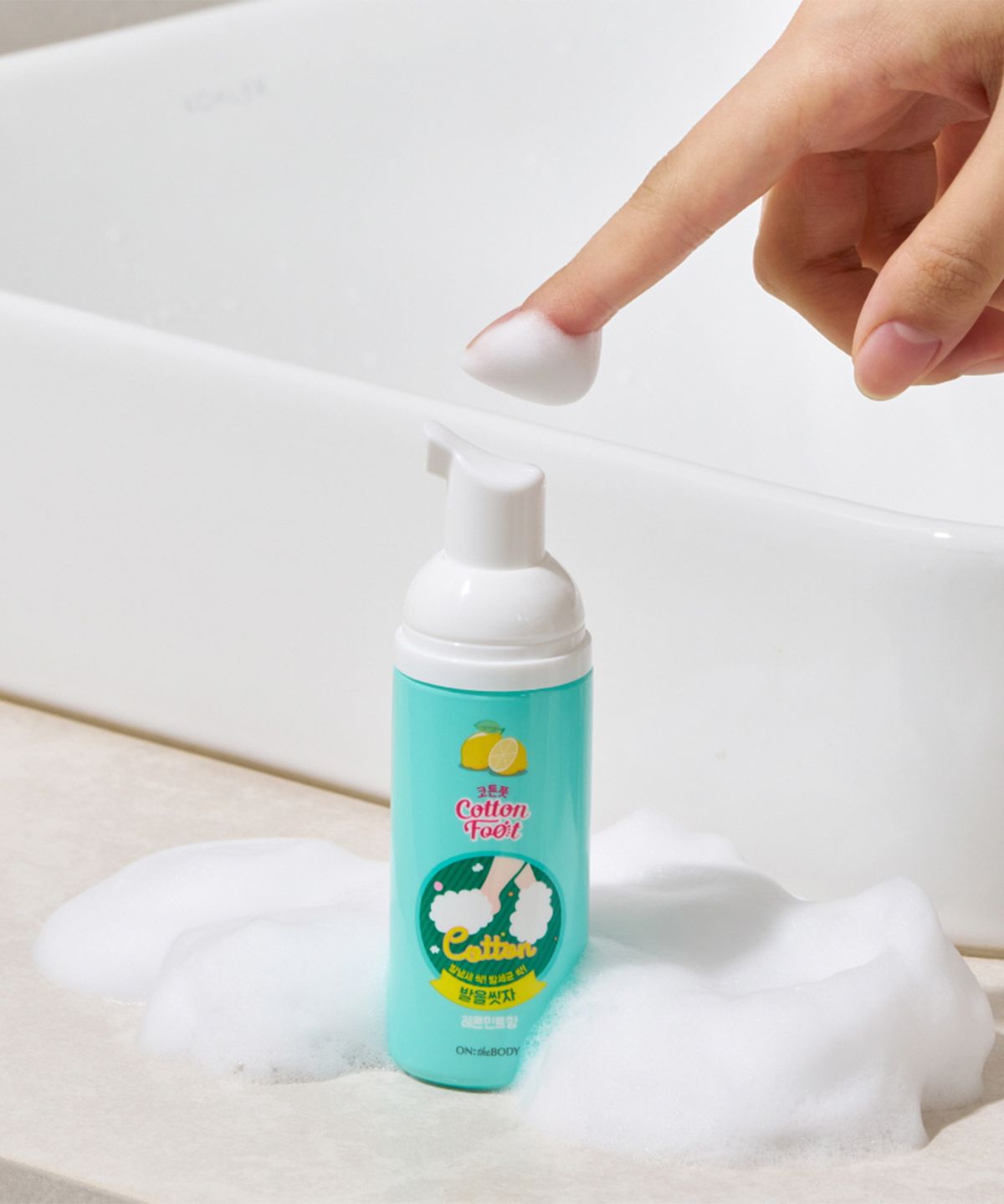 온더바디(ONTHEBODY) 코튼풋 발을씻자 풋샴푸 여행용 레몬 50ml x 3개