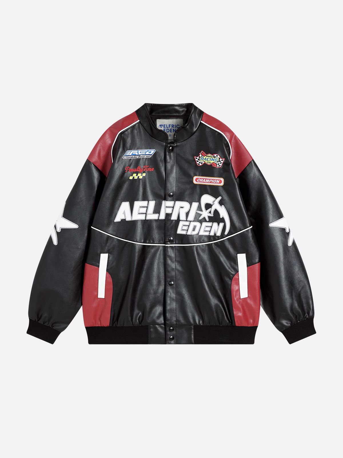 엘프릭 에덴(AELFRIC EDEN) Color Block Faux Leather Jacket 자켓 AE25COQ20312-01TBLK