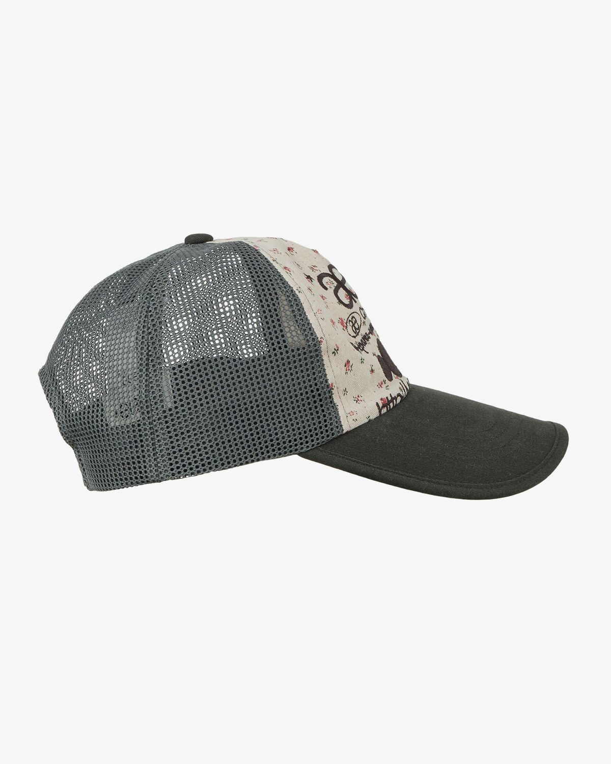 에이이에이이(AEAE) WEB LOGO FLOWER MESH CAP [BEIGE/DARK GREEN]
