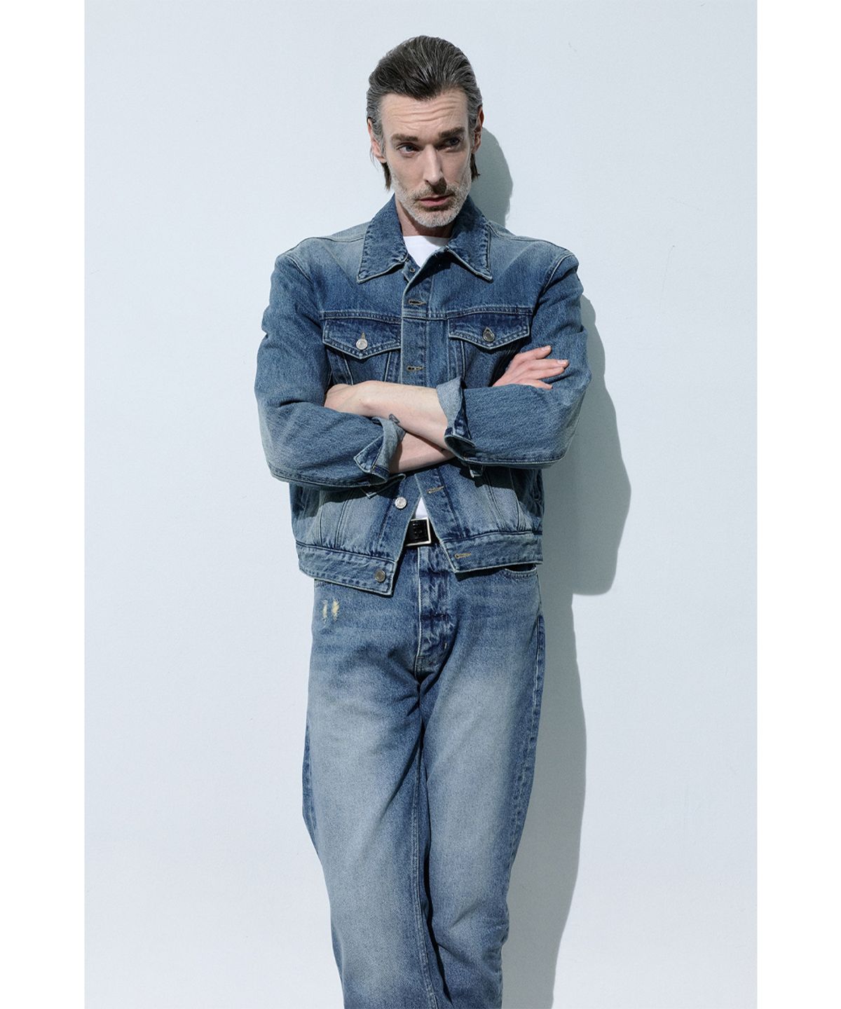세비지(SAVAGE) Denim Trucker Jacket - Blue