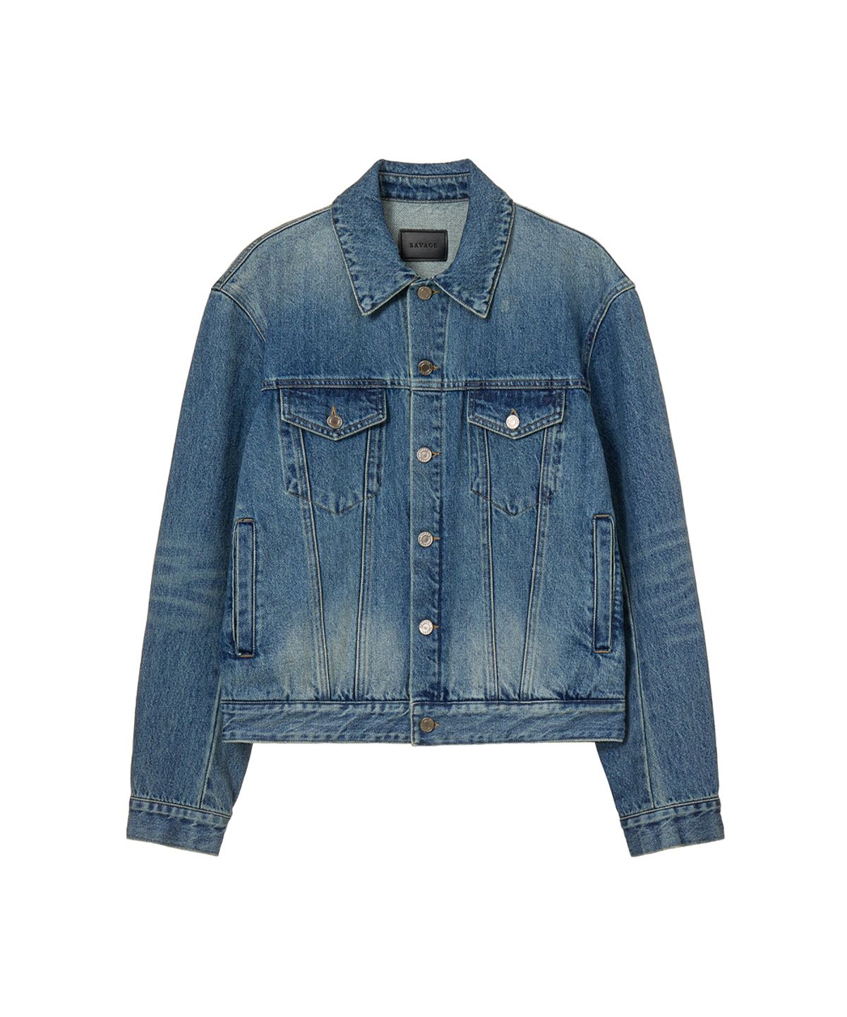 세비지(SAVAGE) Denim Trucker Jacket - Blue