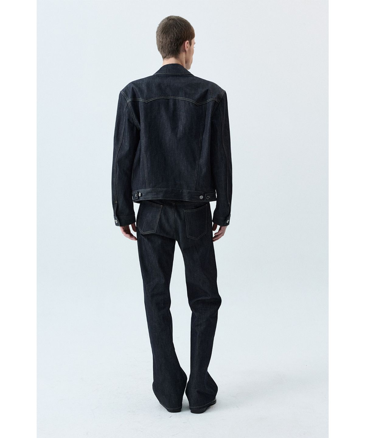 세비지(SAVAGE) Denim Trucker Jacket -Dark Blue