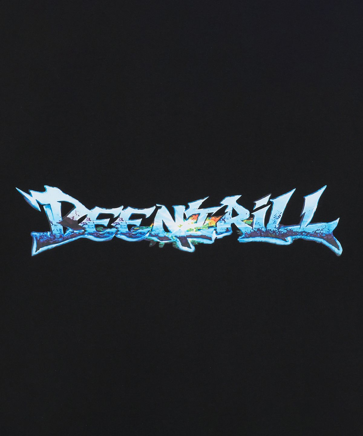 빈트릴(BEENTRILL) Y2K 메탈릭 그래픽 로고 오버핏 반팔티(블랙)